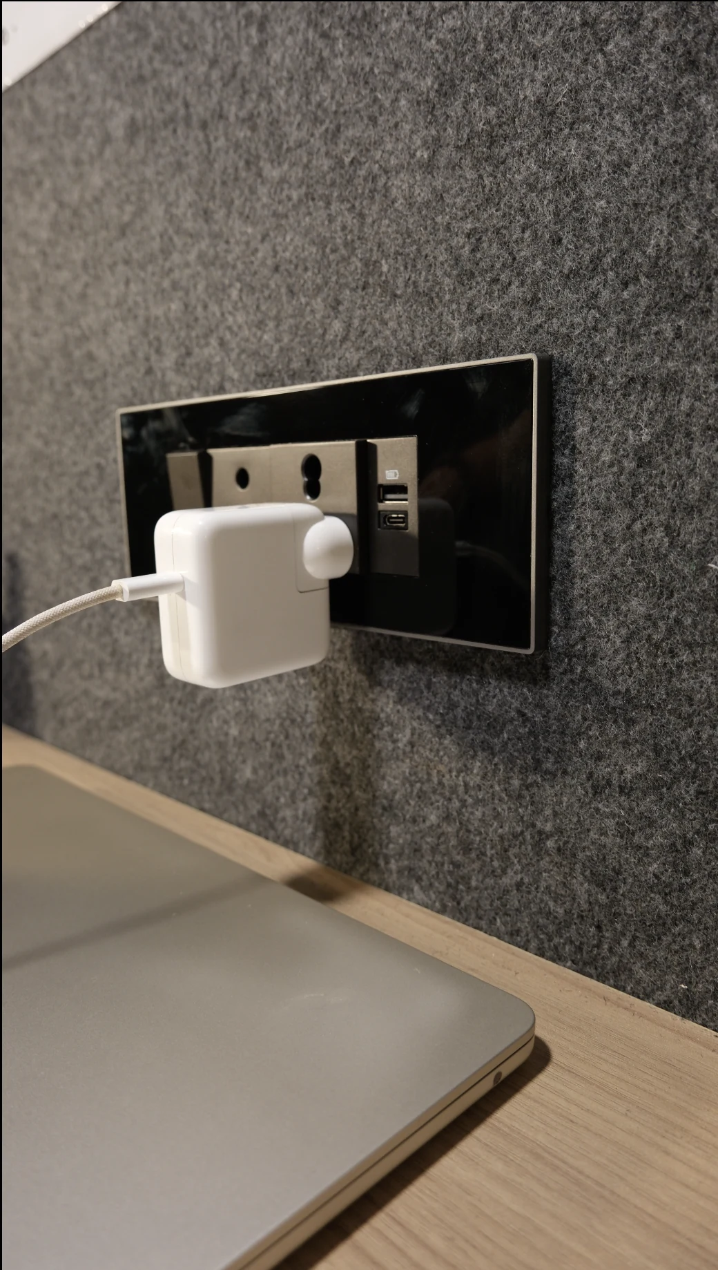 MacBook charger connected